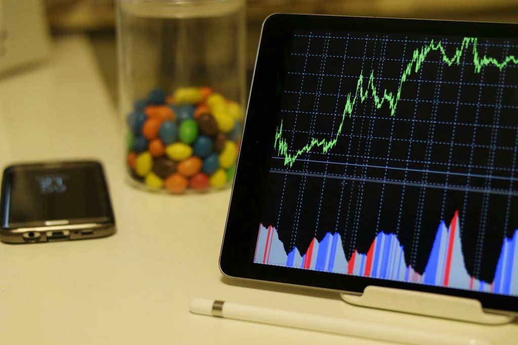 Market charts on tablet